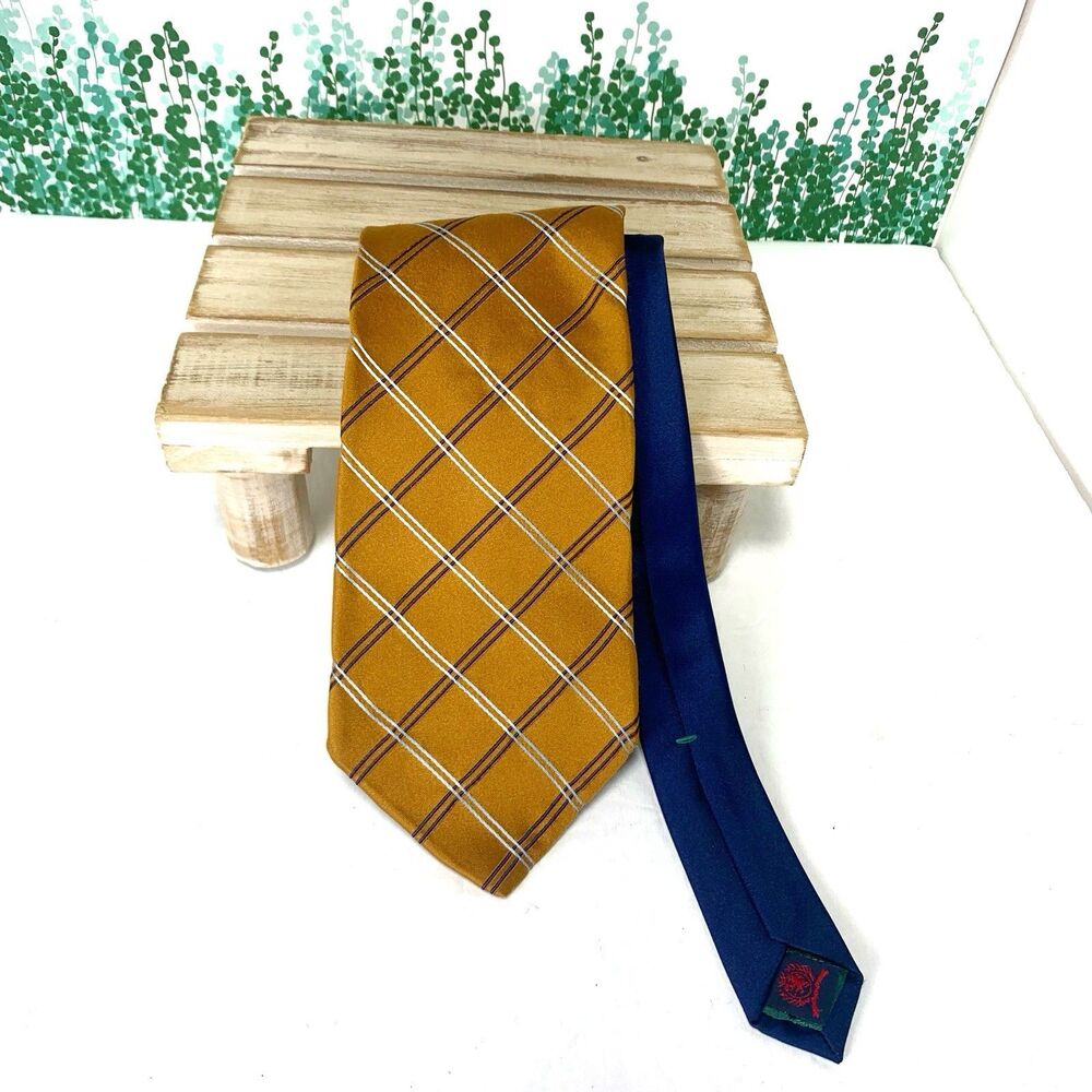 Tommy Hilfiger Silk Golden Blue White Men’s Tie